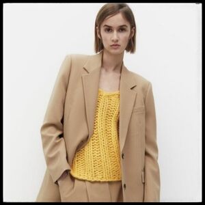 NWT Zara Double Button Straight Cut Blazer Jacket